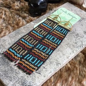 Boho autumn duster fringe earrings